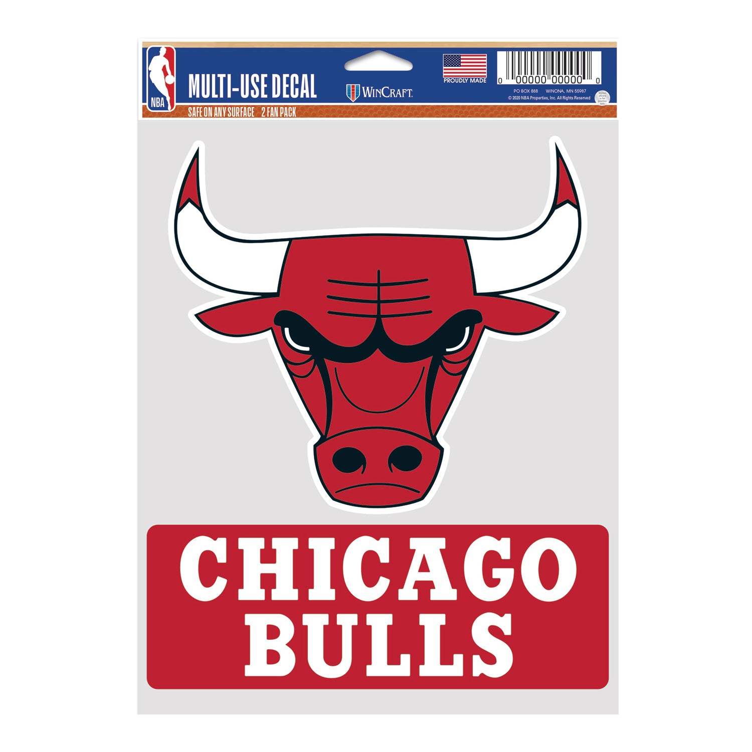 Chicago Bulls WinCraft 2 Pack Decal