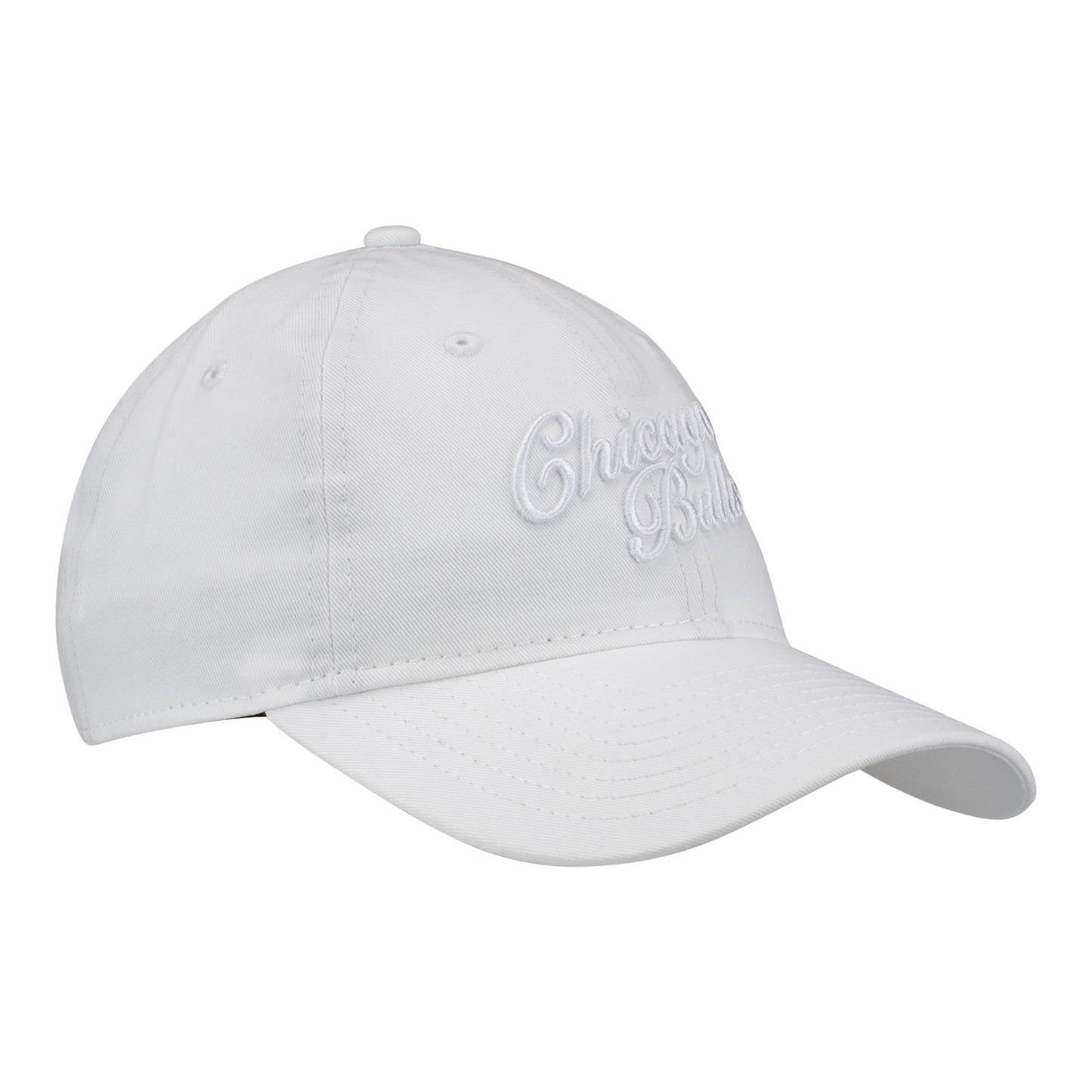 Ladies Chicago Bulls New Era Tonal Script 920 Hat in White - Front Right View
