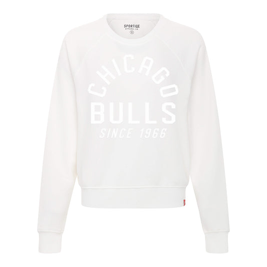 Ladies Chicago Bulls Sportiqe Ashlyn Cloud Crewneck Sweatshirt - front view