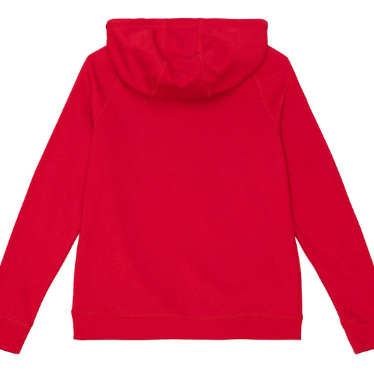 Ladies Chicago Bulls Mitchell & Ness Funnel Neck Hooded Sweatshirt in red - front view