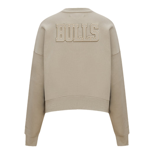 Ladies Chicago Bulls Pro Standard Neutral Crewneck Sweatshirt - Front View