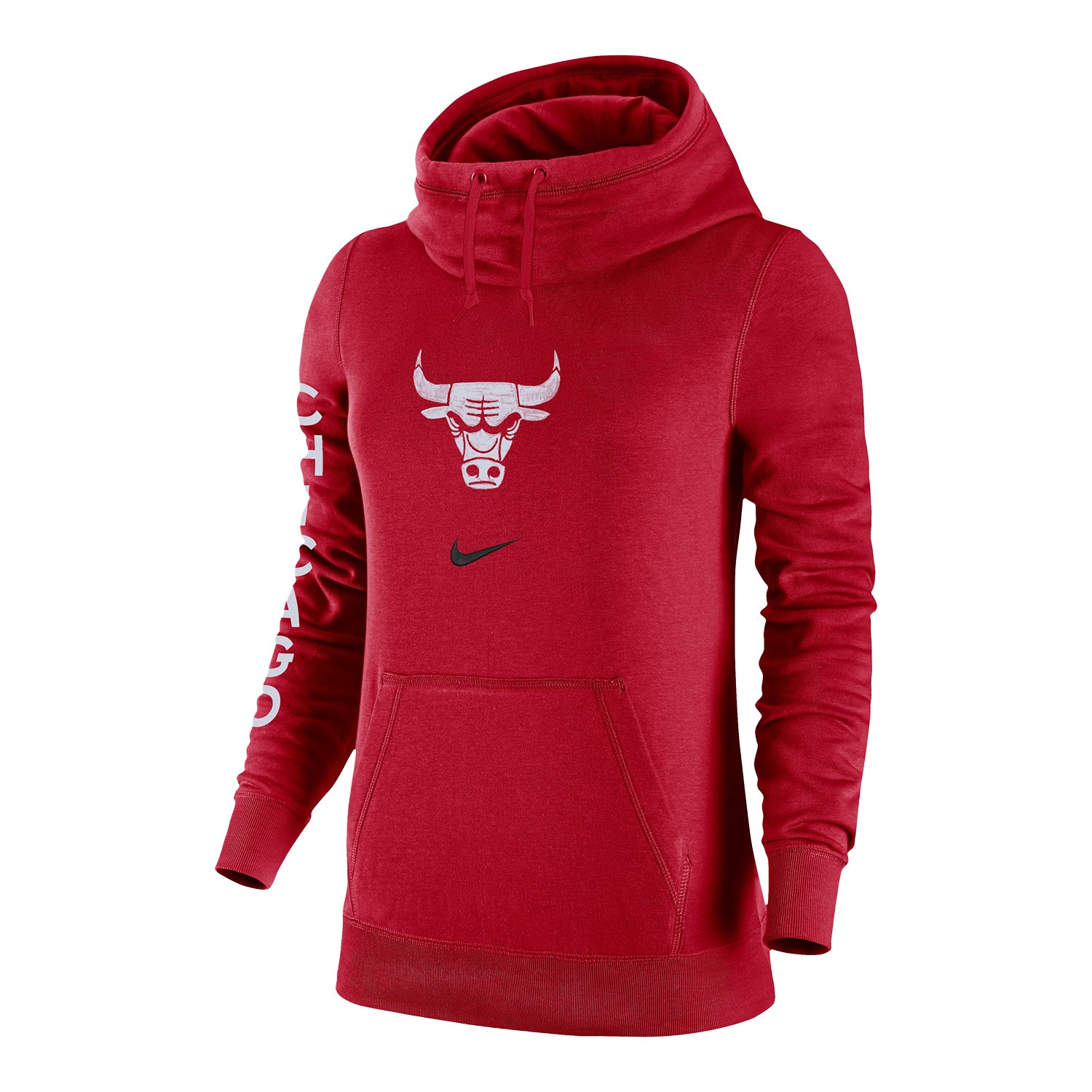 LADIES 2023-24 CHICAGO BULLS CITY EDITION NIKE CLUB FLEECE HOODED SWEATSHIRT - front view