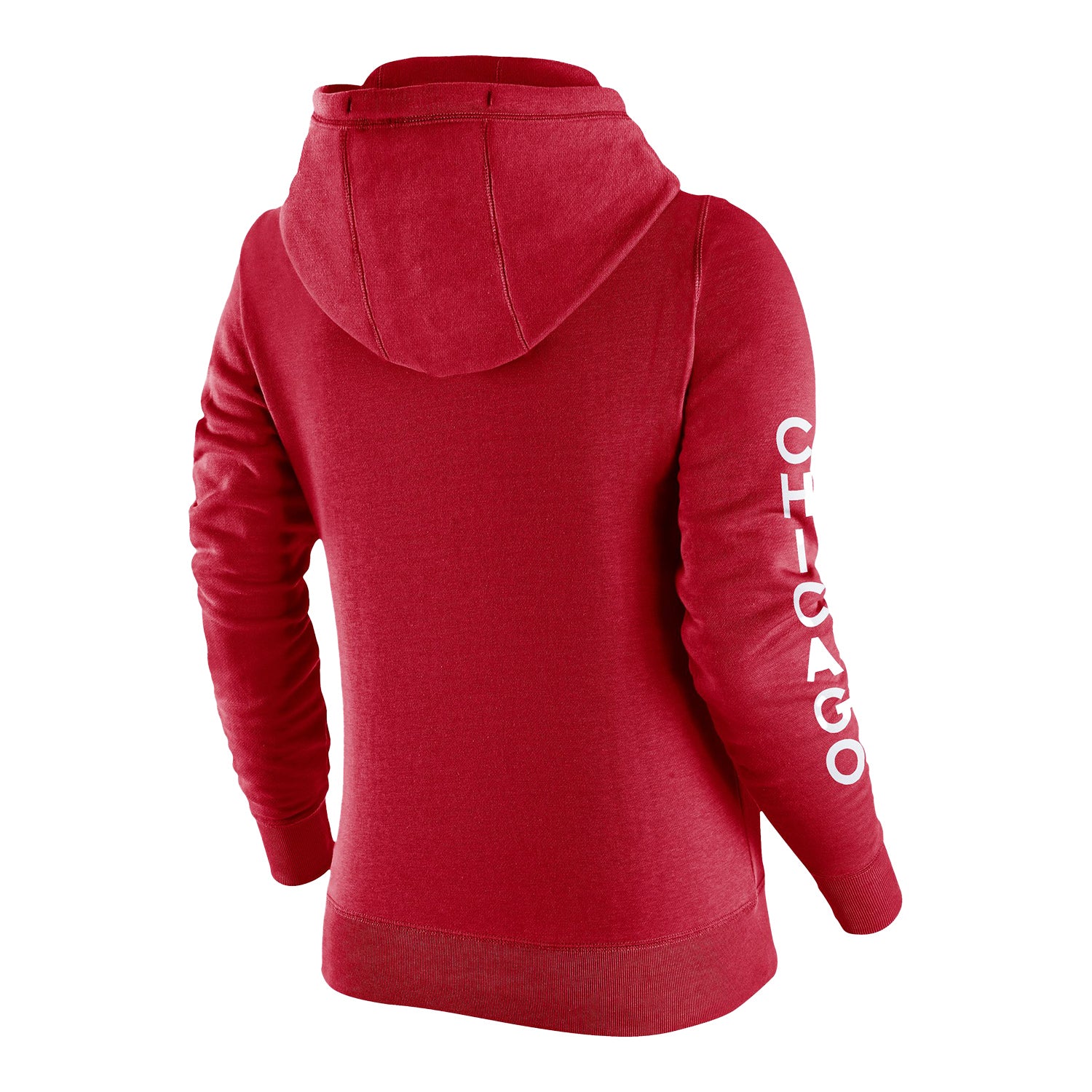 LADIES 2023-24 CHICAGO BULLS CITY EDITION NIKE CLUB FLEECE HOODED SWEATSHIRT - back view