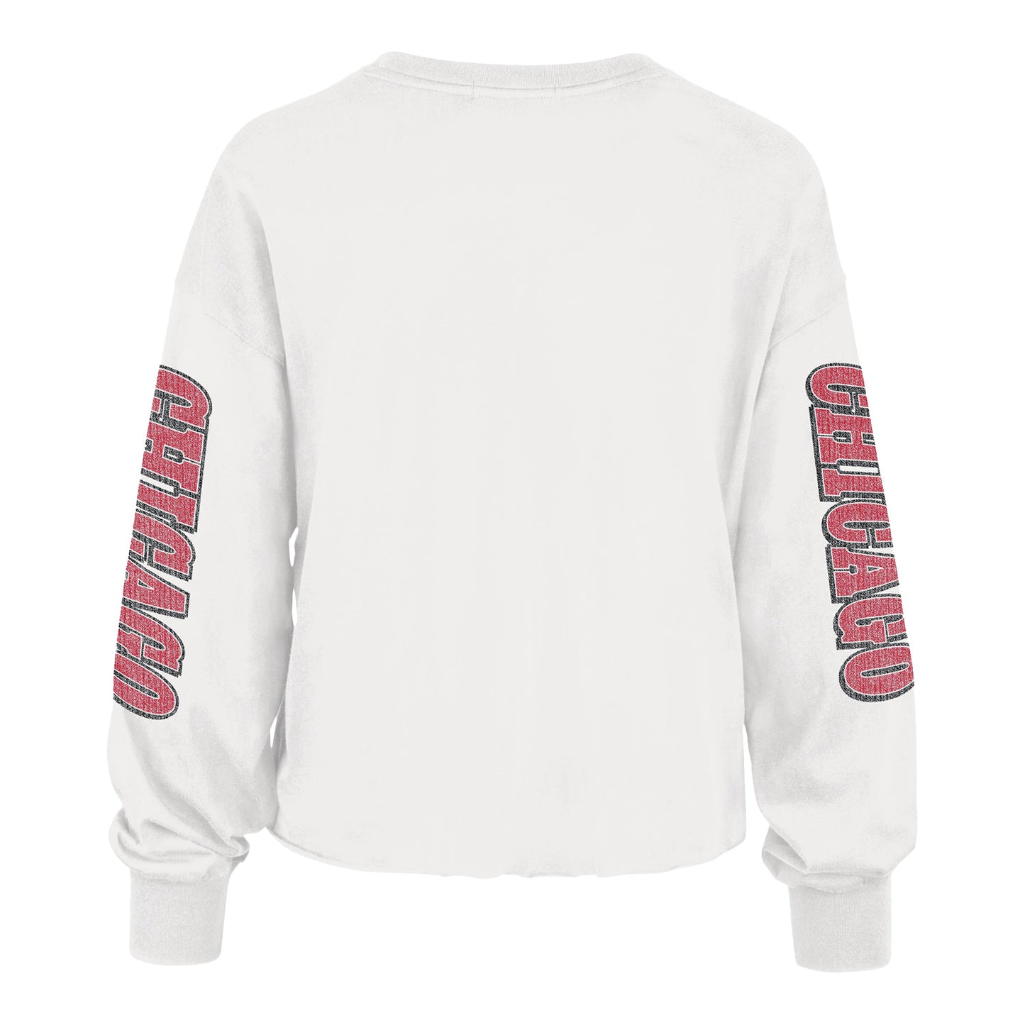 Ladies Chicago Bulls 47 Brand Sandstone Brush Long Sleeve T-Shirt in white - back view