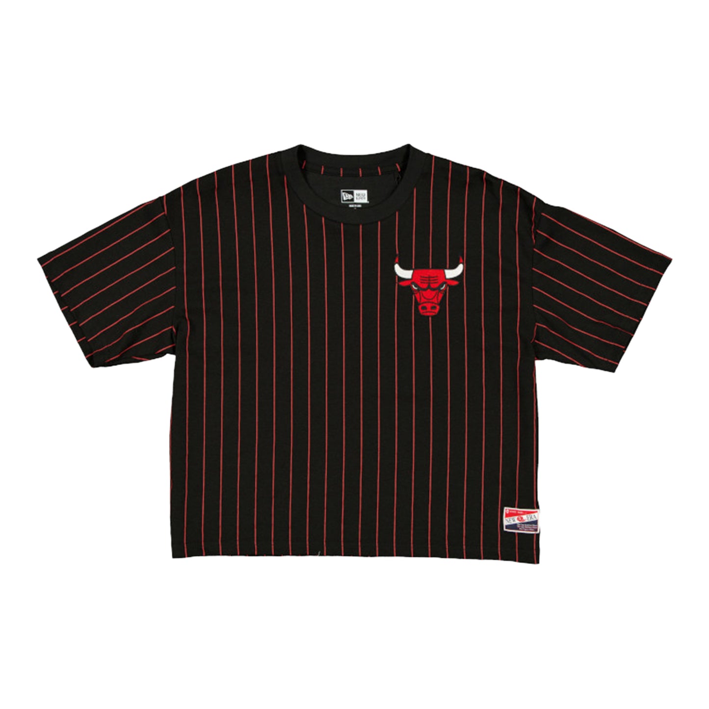 Ladies Chicago Bulls New Era Pinstriped T-Shirt - Front View