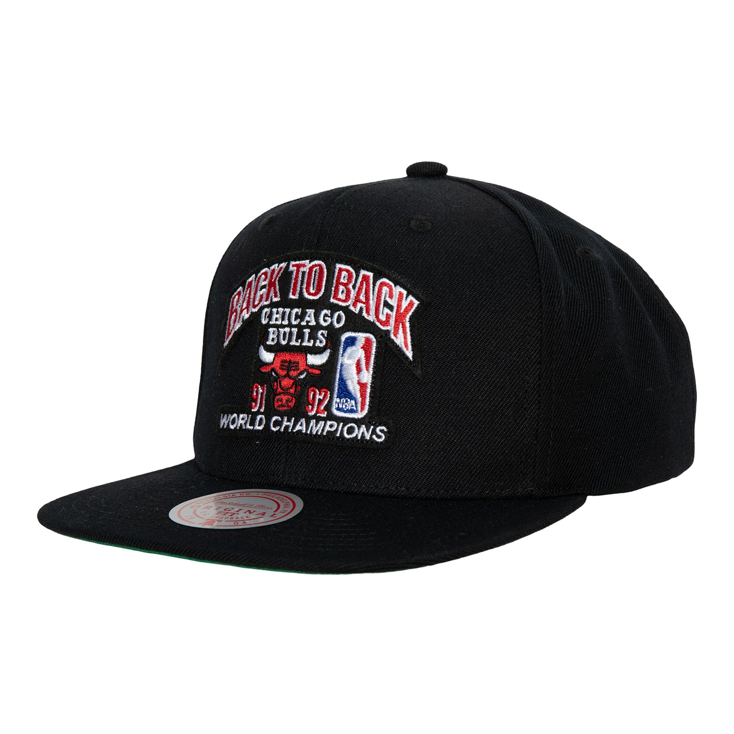 Chicago Bulls B2B Champs '91-'92 Mitchell & Ness Snapback in black - front view