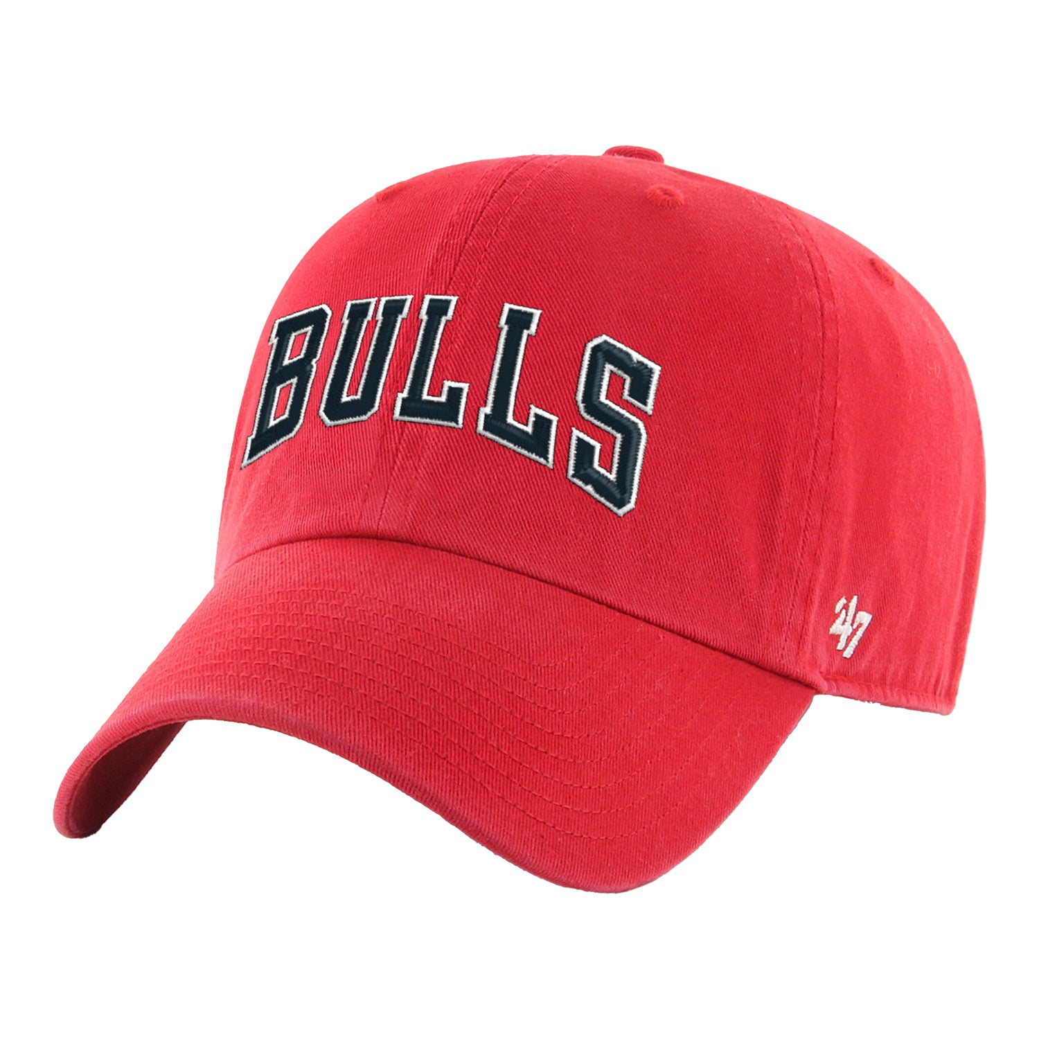 47 Men s Red Chicago Bulls Core Wordmark Clean Up Adjustable Hat