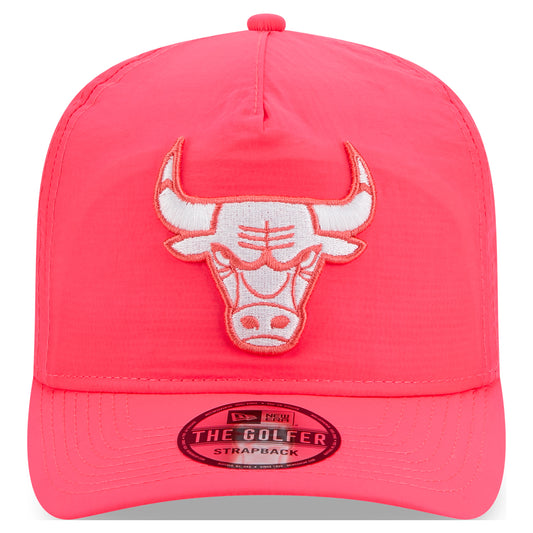 Chicago Bulls New Era Nylon Adjustable Pink Golfer - Left Side View