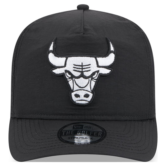 Chicago Bulls New Era Nylon Adjustable Black Golfer - Left Side View