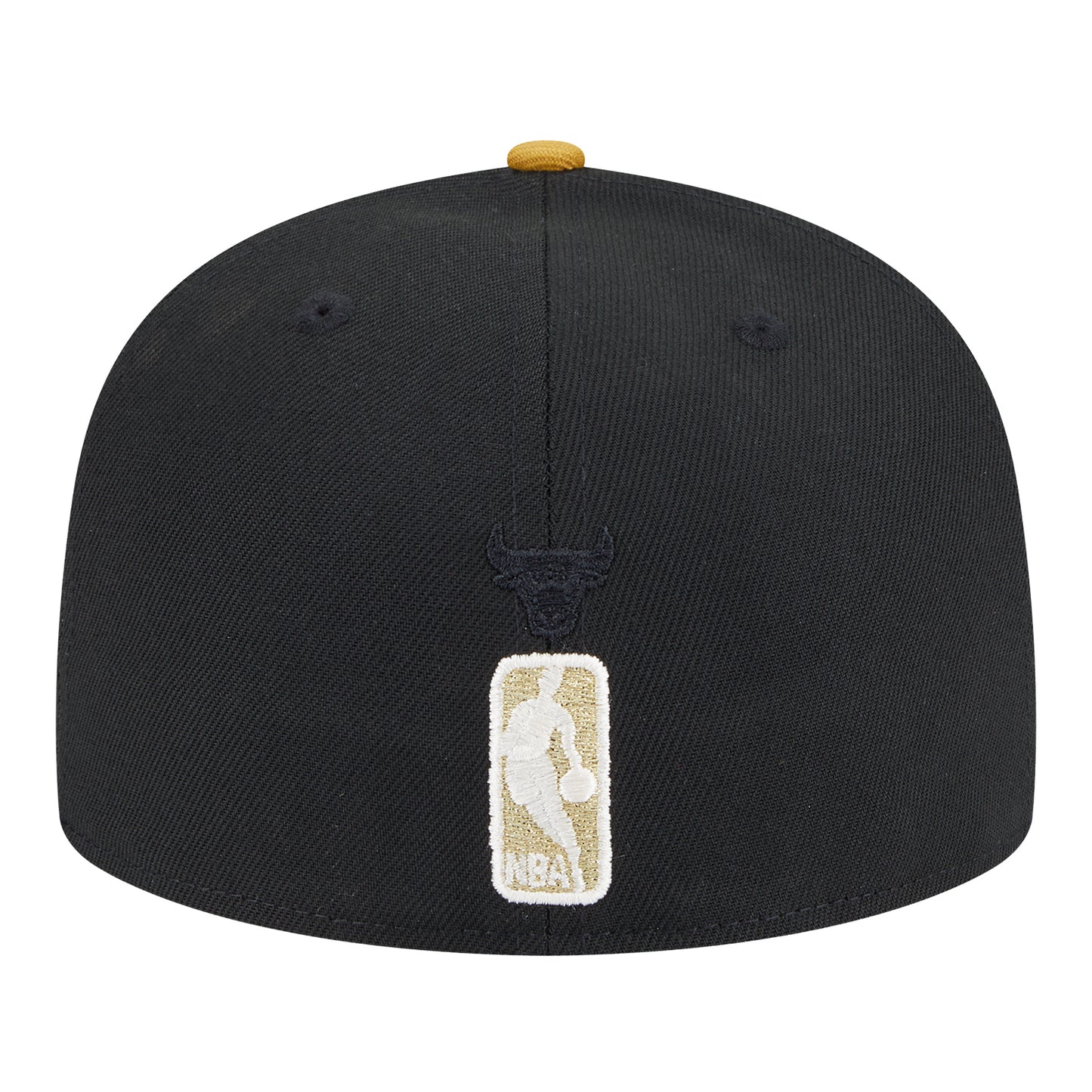 Chicago Bulls New Era Gold 5950 Day Hat in Black - Back View
