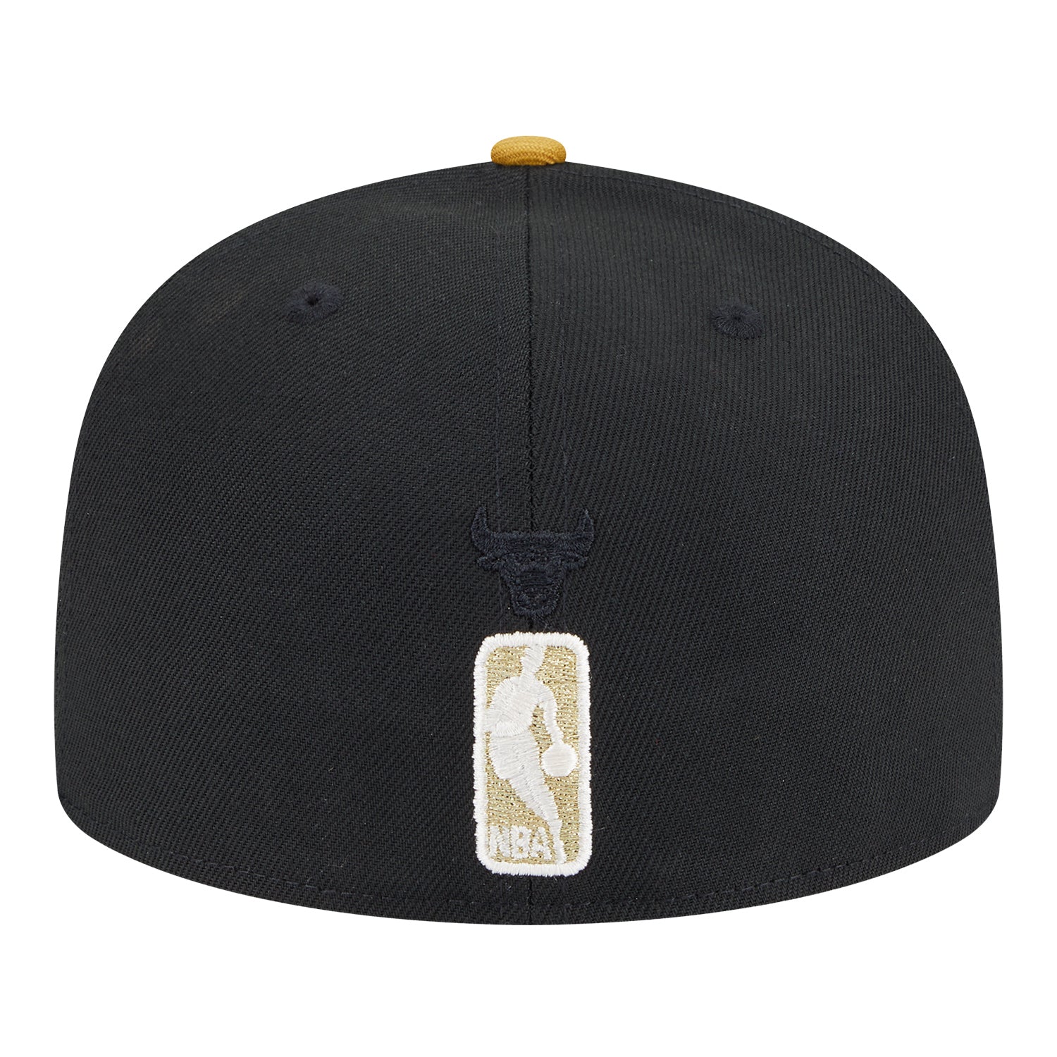 Chicago Bulls New Era Gold 5950 Day Hat in Black - Back View
