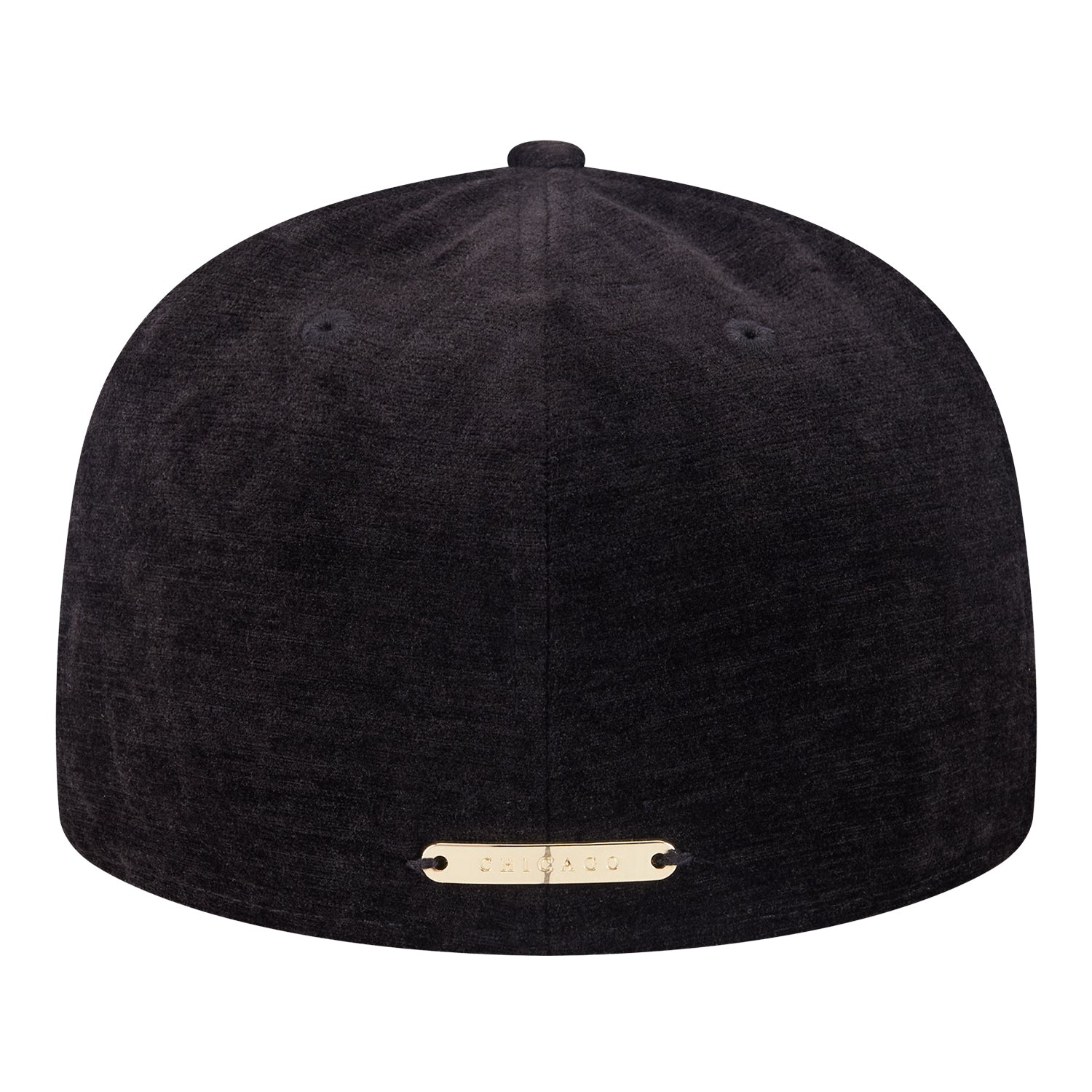 Chicago Bulls New Era Satin 5950 Day Hat in Black - Back View