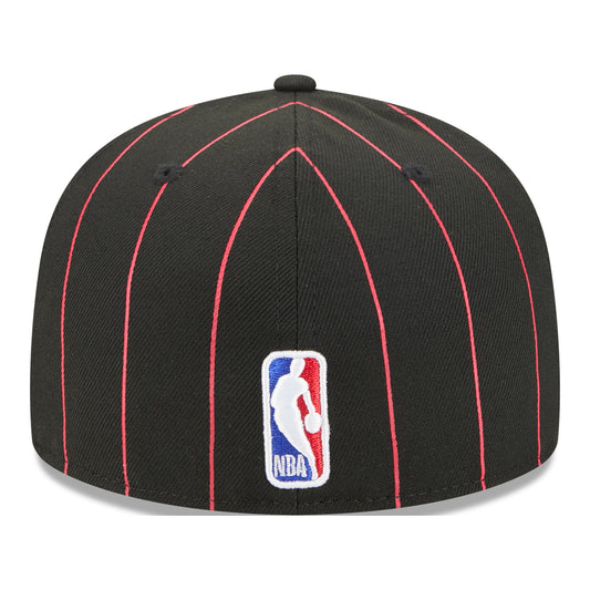 Chicago Bulls New Era 2025 Statement 5950 Fitted Hat in Black - Front Left View