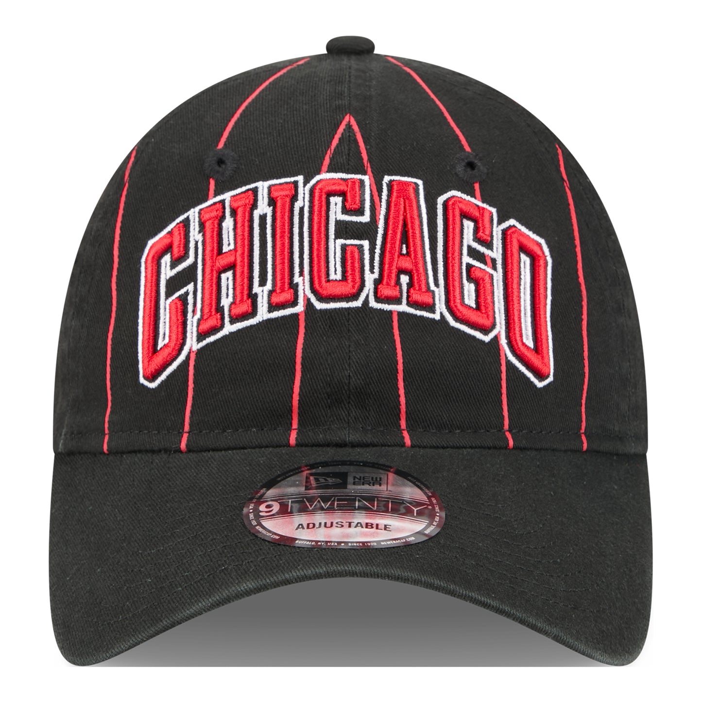 Chicago Bulls New Era 2025 Statement 920 Adjustable Hat in Black - Front View