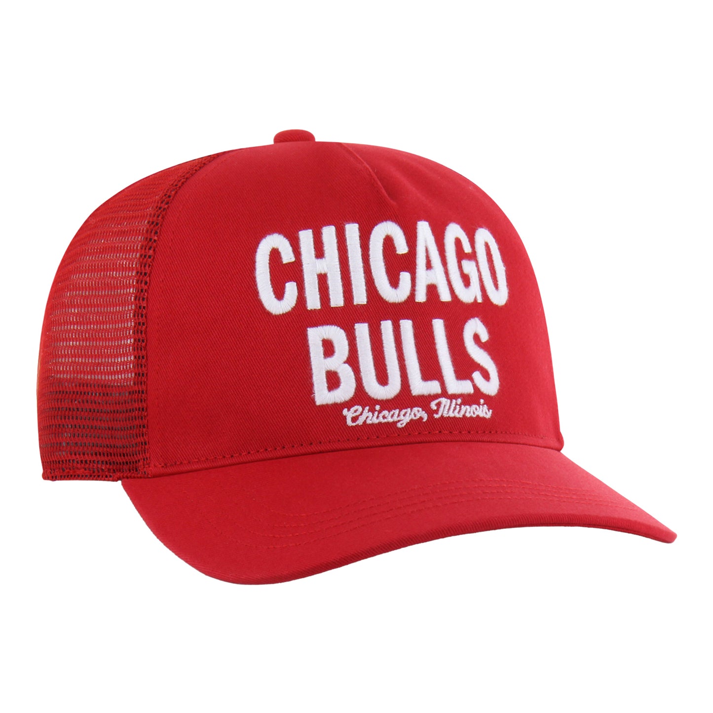 Chicago Bulls 47 Brand Contemporary Hitch Snapback in red - front right view