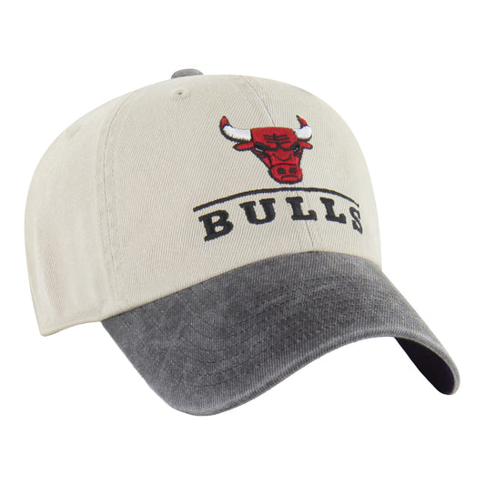 Chicago Bulls 47 Brand Logo Line Clean Up Hat in white - Front Left View