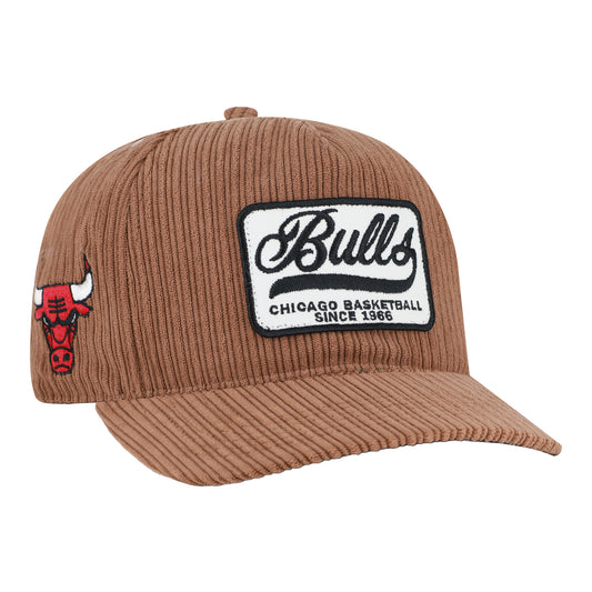 Chicago Bulls 47 Brand Corduroy Patch Hitch Hat in Brown - Front Left View