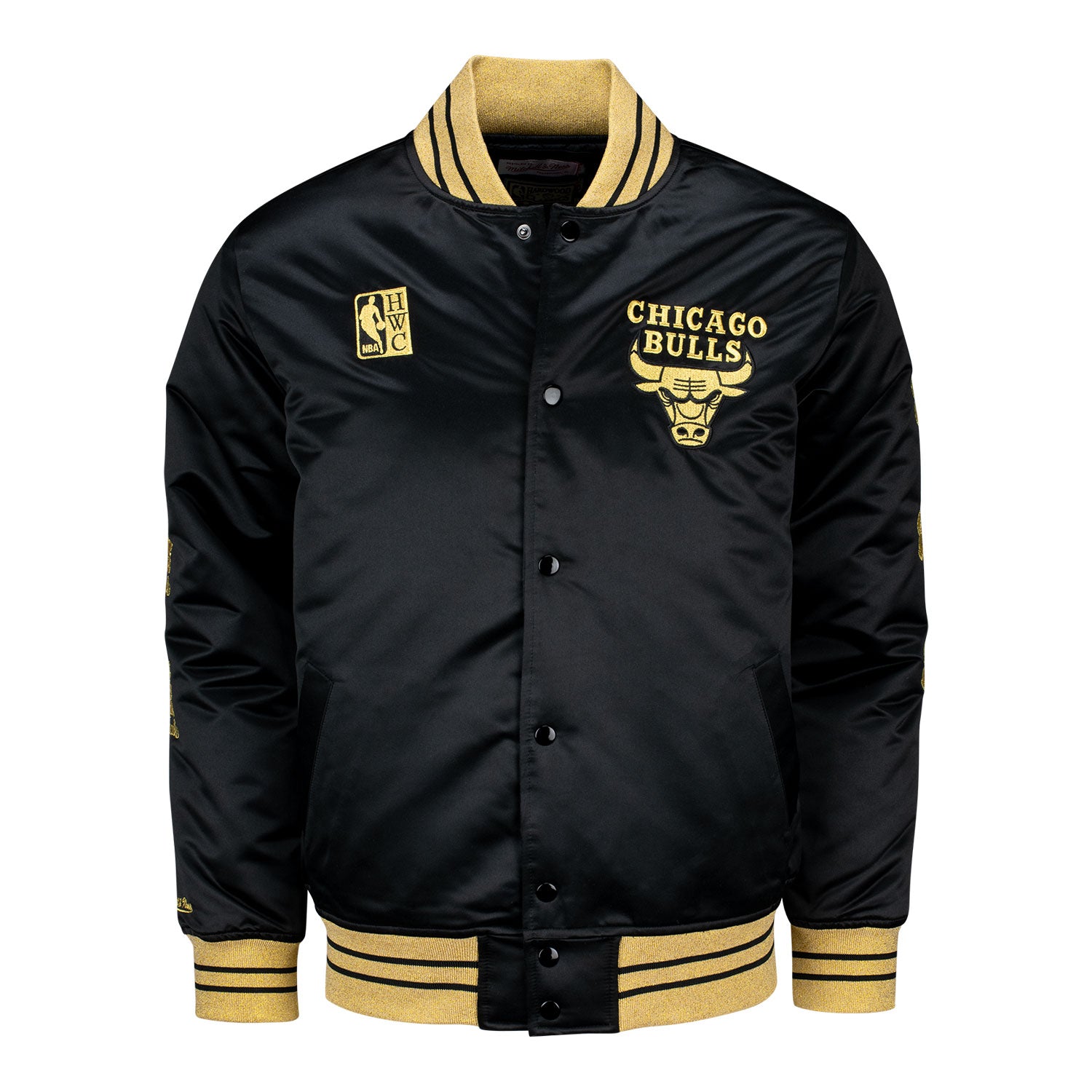 Chicago bulls black satin jacket on sale