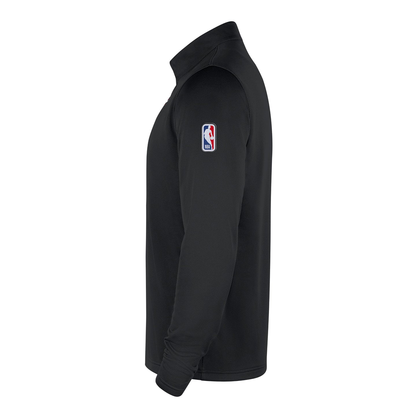 Chicago Bulls Nike Black Coach's 1/4 Zip Jacket in Black - Side View