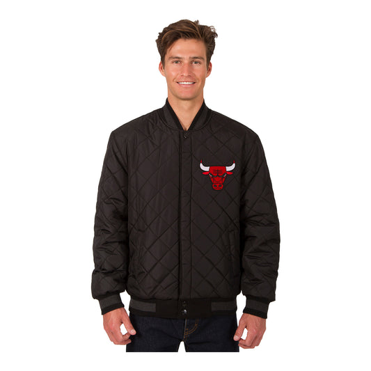 Chicago Bulls JH Designs Wool & Leather Reversible Varsity Jacket - Front View