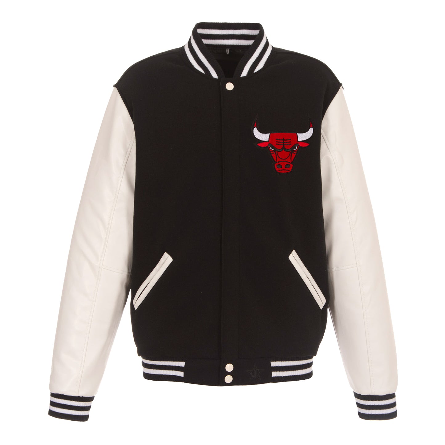 Chicago Bulls JH Designs Reversible Varsity Jacket - Front View