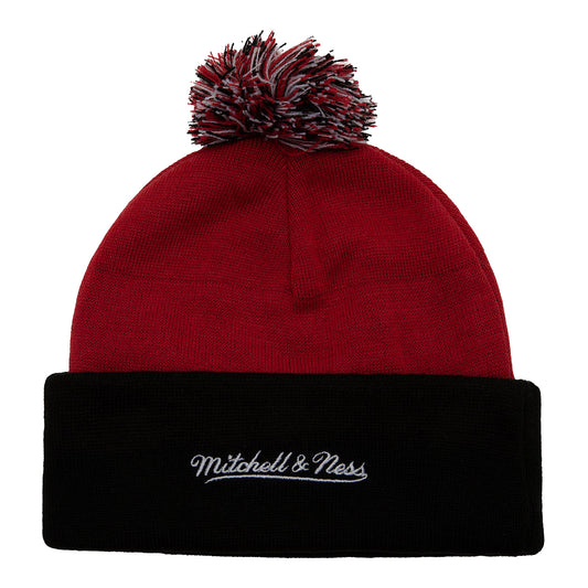 Chicago Bulls M&N Double Take Knit Hat in black and red - front view