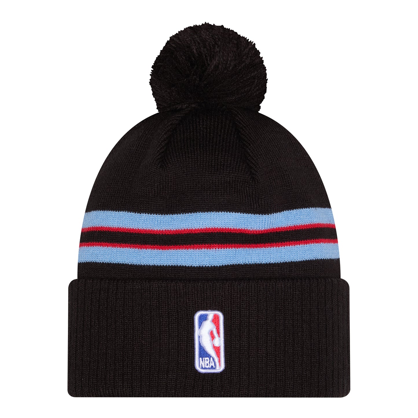 2025-26 City Edition Chicago Bulls New Era Pom Knit in Black - Back View