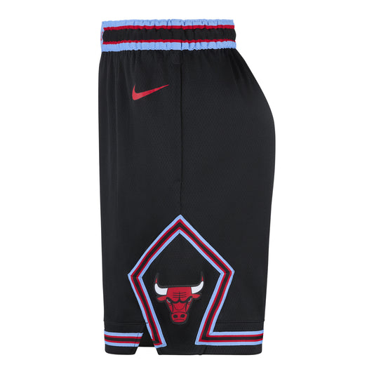 2025-26 City Edition Chicago Bulls Nike Swingman Shorts in Black - Front Right View