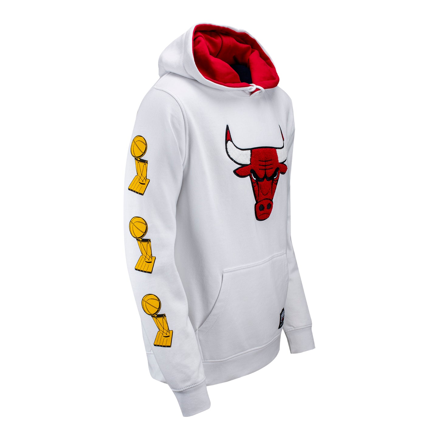 Chicago Bulls 1966 6x White Hooded Sweatshirt in white - back view