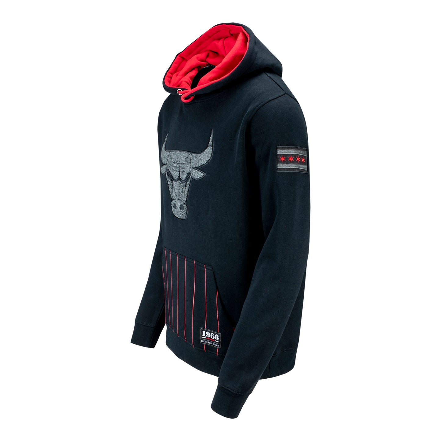 Chicago Bulls 1966 Pinstripe Hooded Sweatshirt - side view