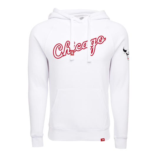 Chicago Bulls Sportiqe Olsen Script Hooded Sweatshirt - front view