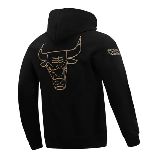Chicago Bulls Pro Standard Gold Collection Hooded Sweatshirt In Black - Front Side View