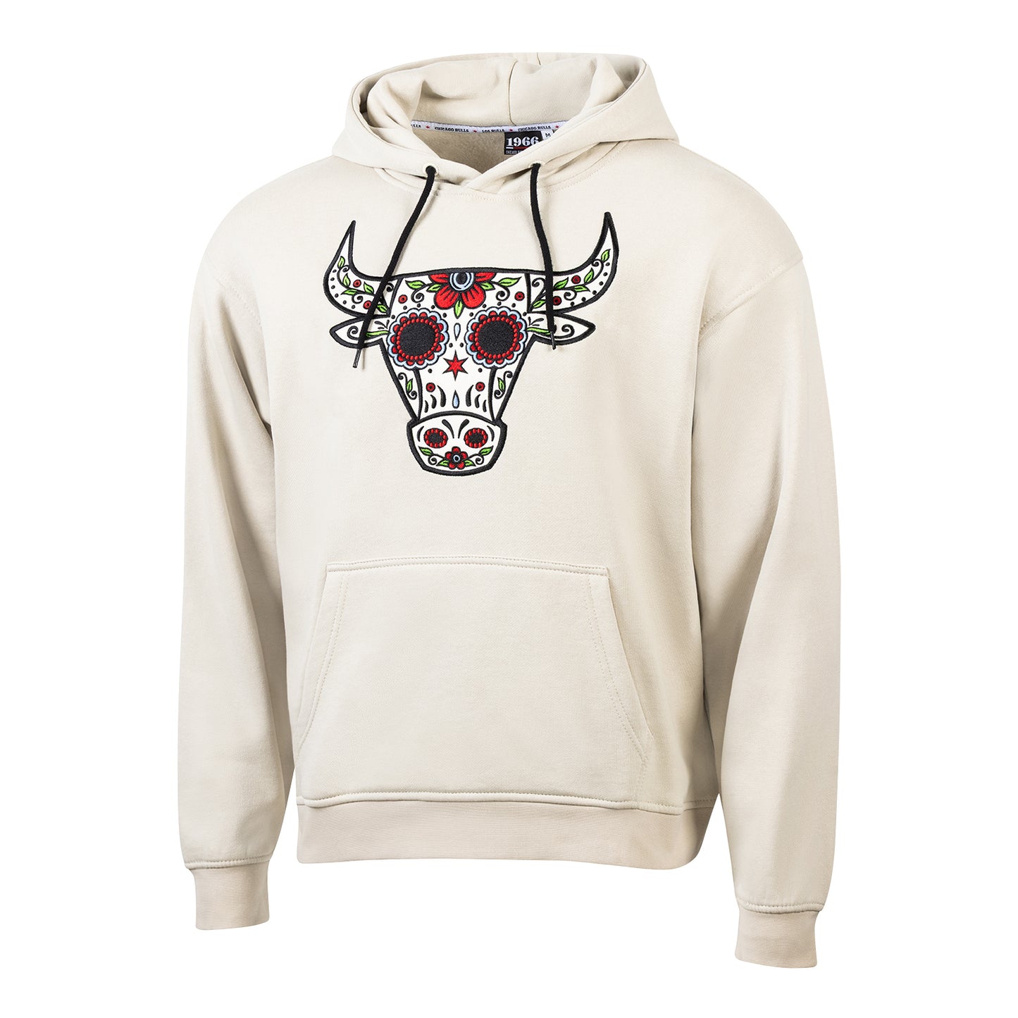 Chicago Bulls 1966 Los Bulls Hoodie in White - Front View