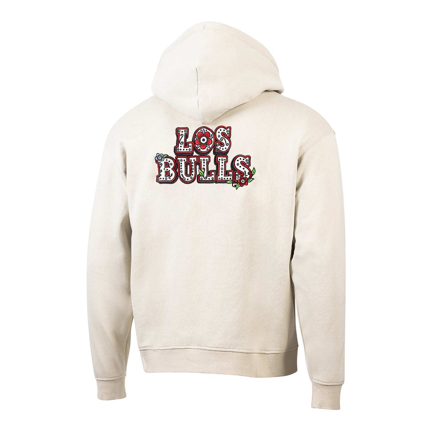 Chicago Bulls 1966 Los Bulls Hoodie in White - Back View