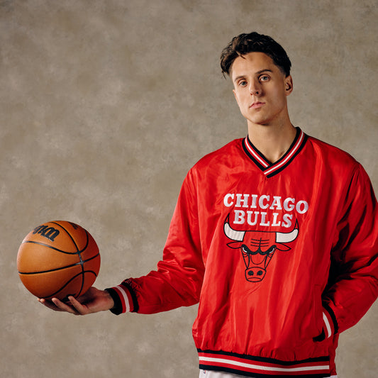 Chicago Bulls 1966 Primary Windbreaker in Red - Front View