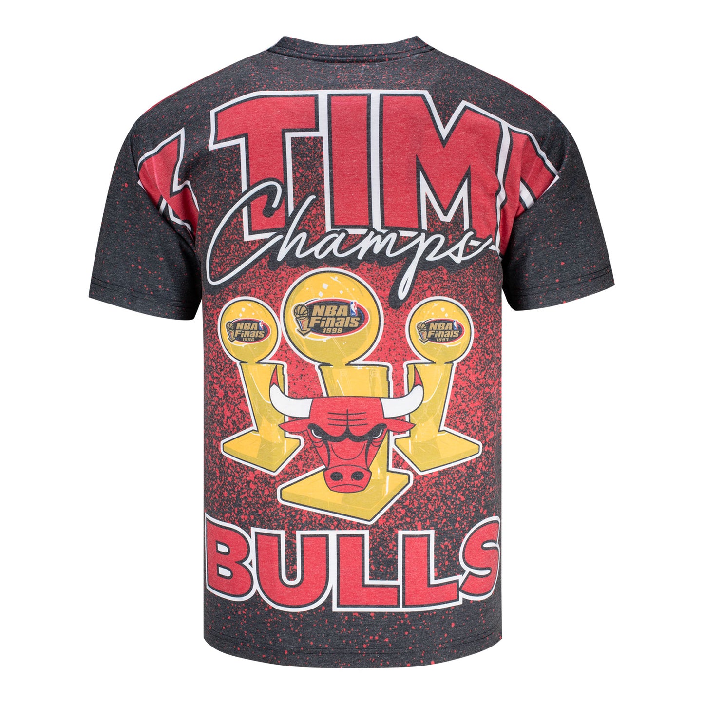 Chicago Bulls Mitchell & Ness 3-Time Champ City T-Shirt - Back View