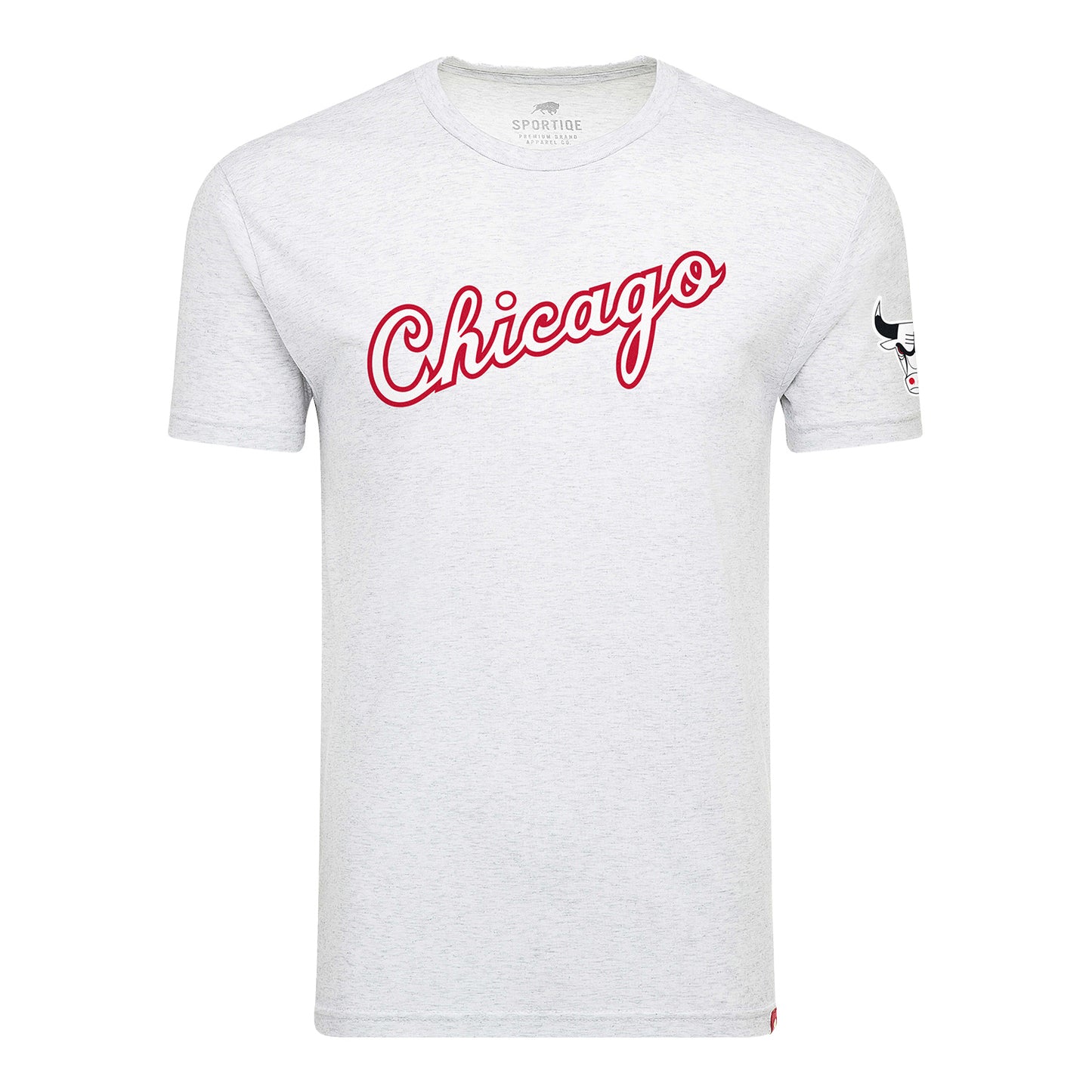 Chicago Bulls Sportiqe Script White Comfy T-Shirt - front view