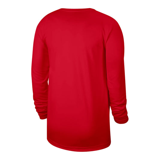 Chicago Bulls Nike Practice Circle Red Long Sleeve T-Shirt - front view
