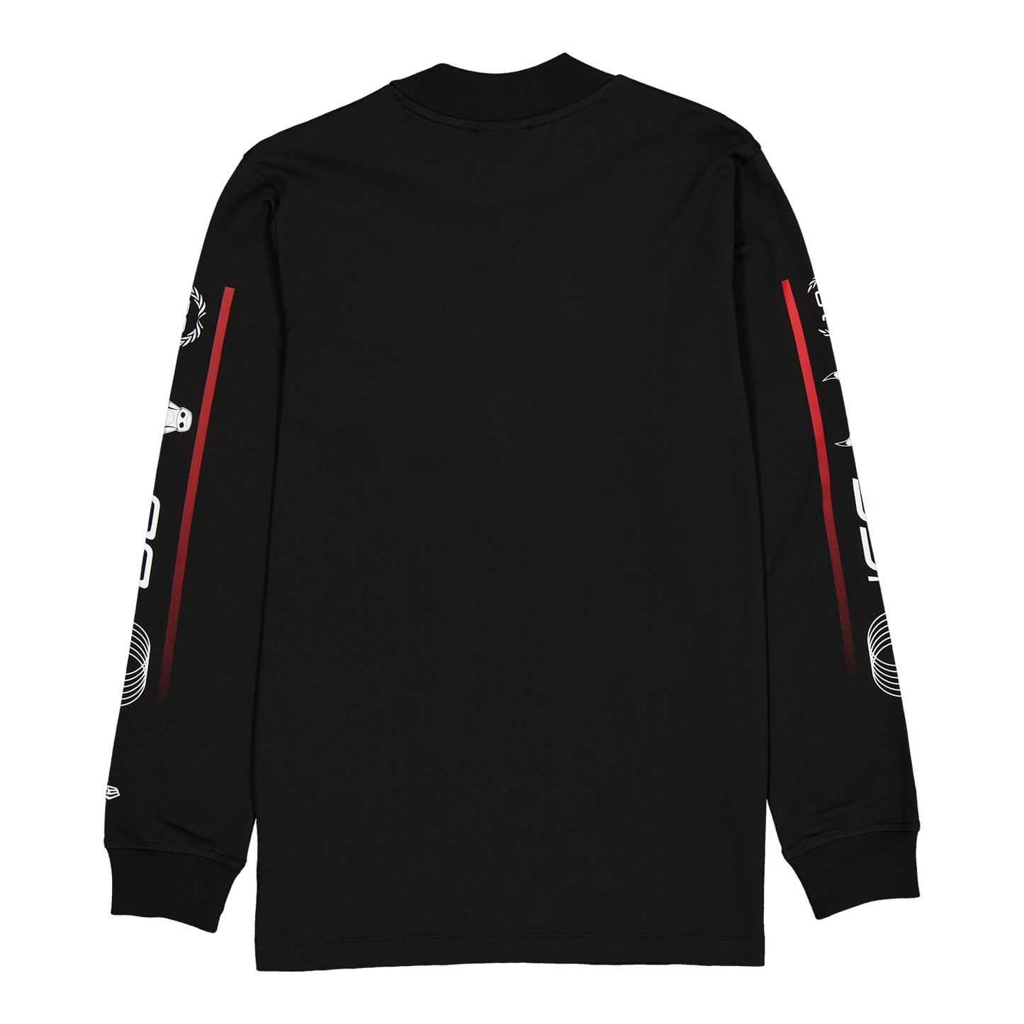 Chicago Bulls New Era Racing Black Long Sleeve T-Shirt - Back View