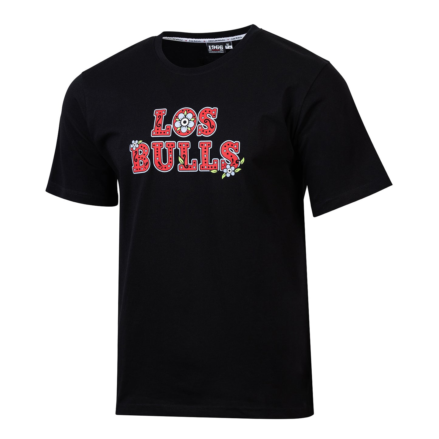 Chicago Bulls 1966 Los Bulls T-Shirt in Black - Front View