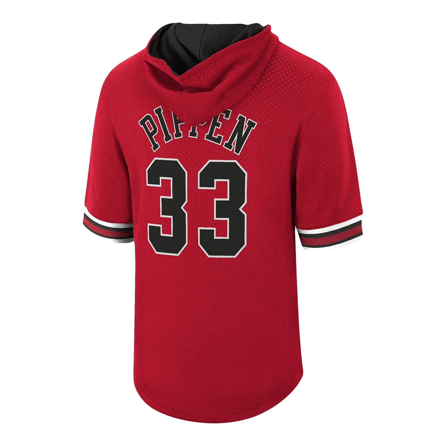 Chicago Bulls Mitchell & Ness Scottie Pippen Mesh Hoodie in Red - Back View