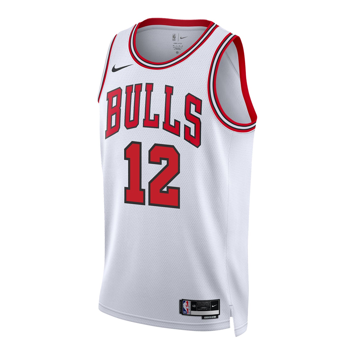 Chicago Bulls Zach Collins Nike Association Swingman Jersey in White - Front View
