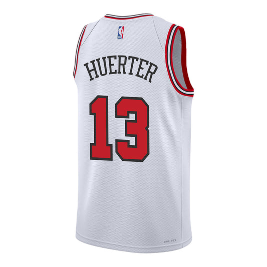 Chicago Bulls Kevin Huerter Nike Association Swingman Jersey in White - Back View
