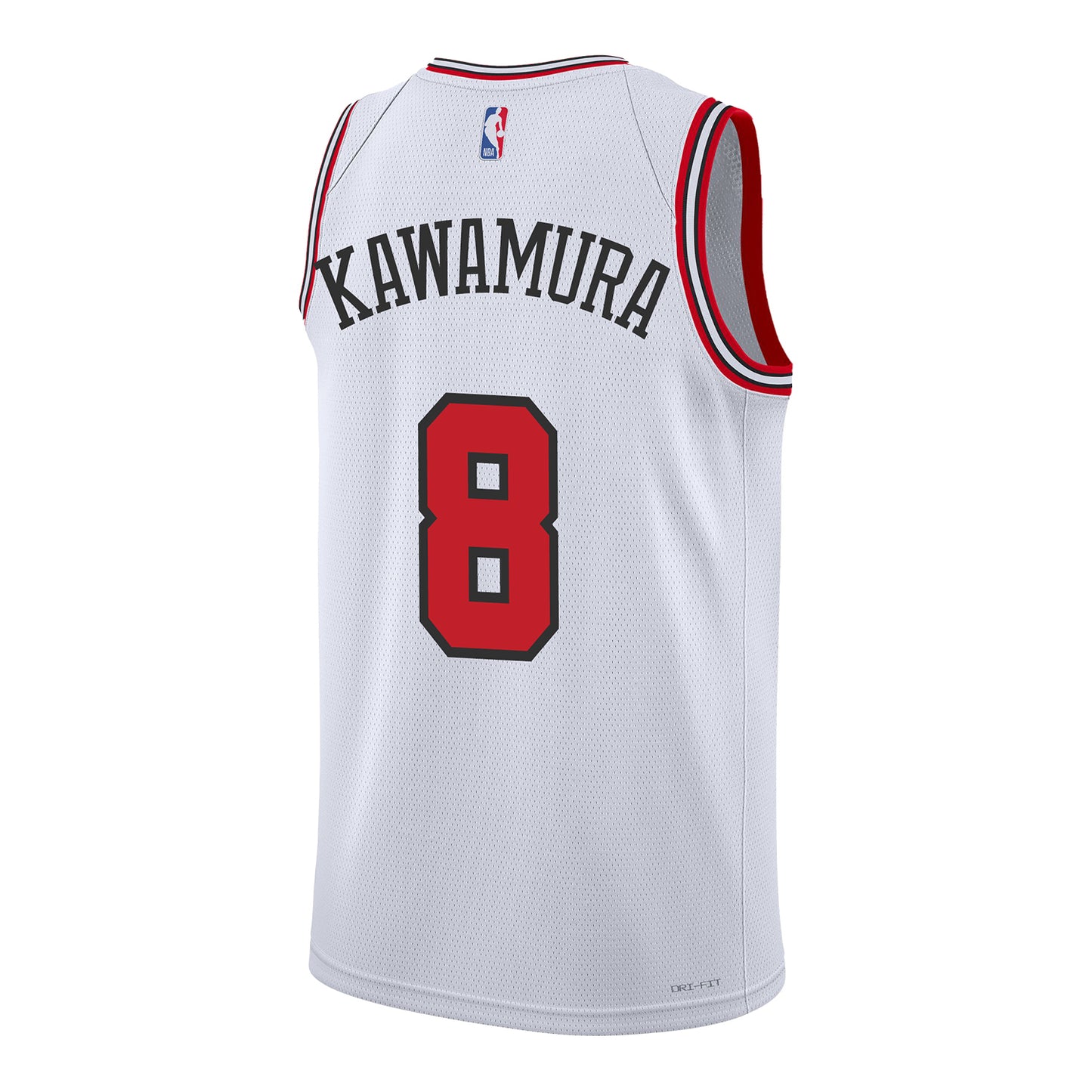 Chicago Bulls Yuki Kawamura Nike Association Swingman Jersey in White - Back View
