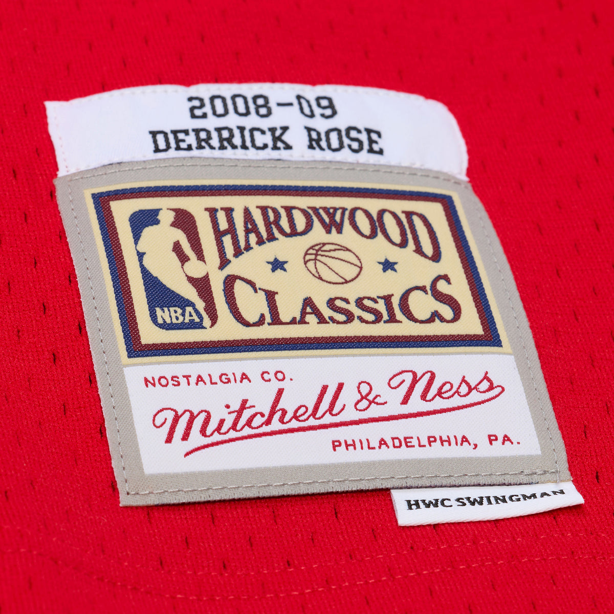 Chicago Bulls Mitchell & Ness Derrick Rose 2008-09 Swingman Jersey in Red - Woven Jock Tag