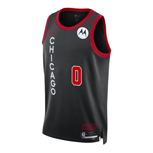 2023-24 CHICAGO BULLS COBY WHITE CITY EDITION JERSEY - back view