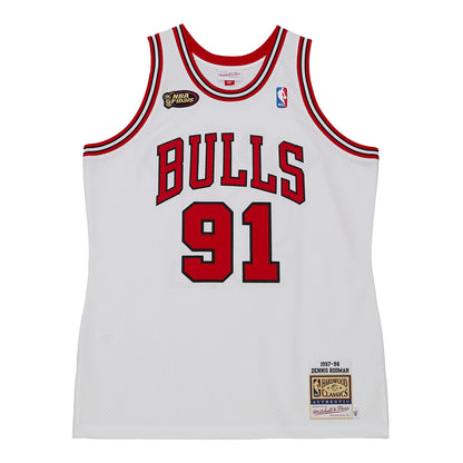 Chicago Bulls Authentic Mitchell & Ness Dennis Rodman 1997 Home Finals Jersey - front view