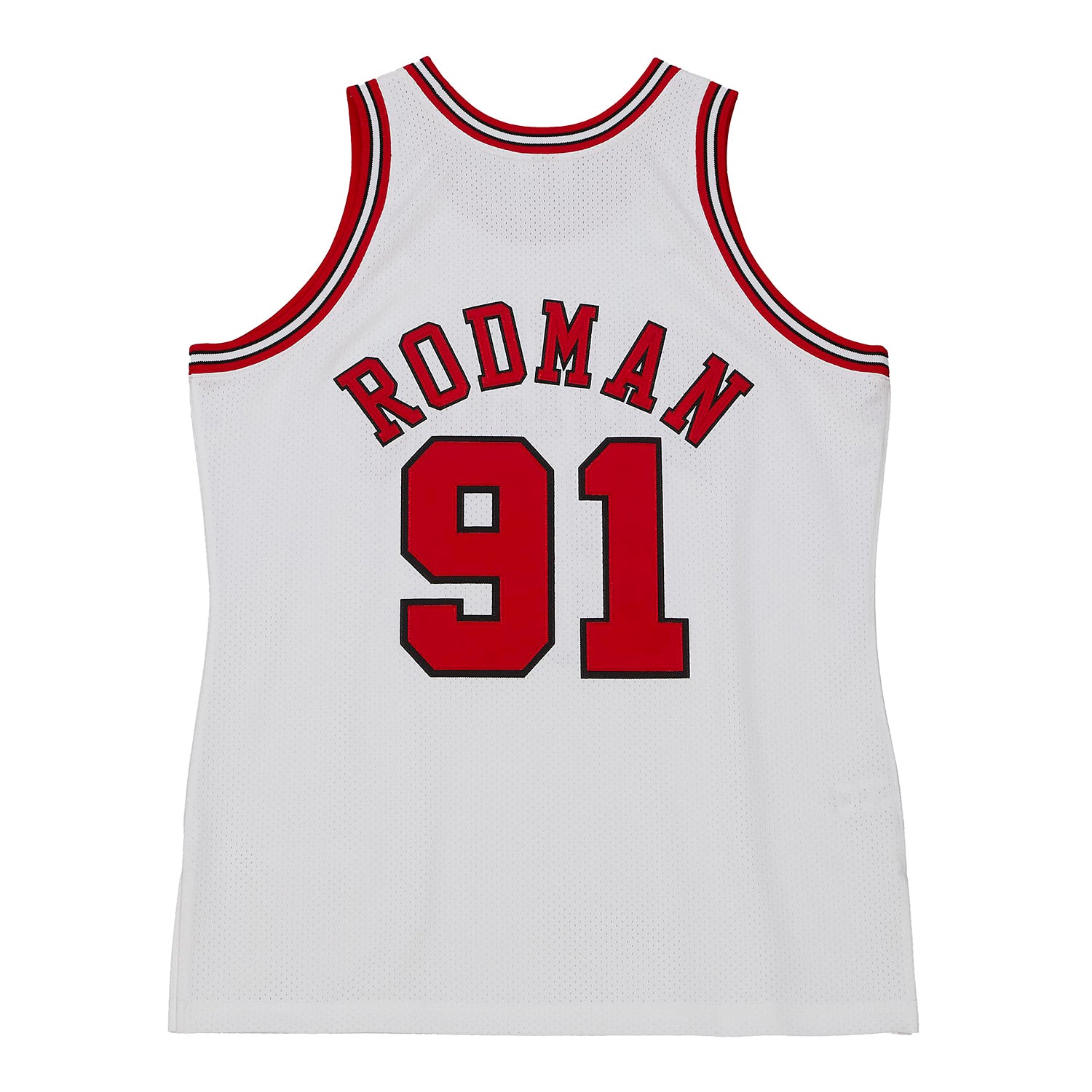 Chicago Bulls Authentic Mitchell & Ness Dennis Rodman 1997 Home Finals Jersey - back view