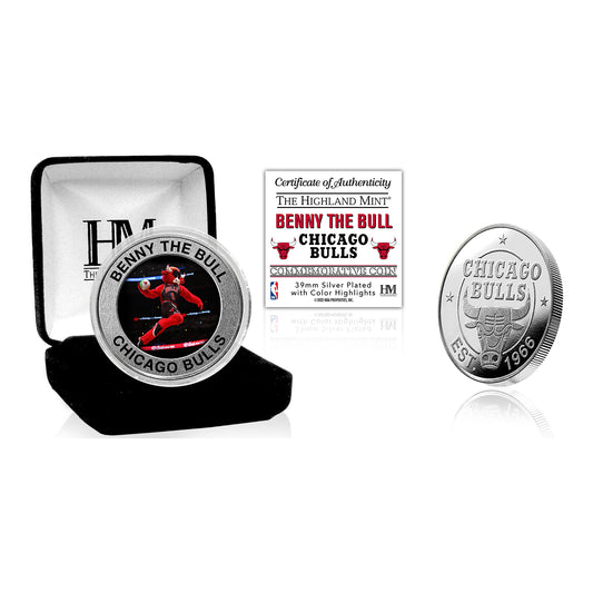 Chicago Bulls Benny the Bull Silver Color Coin - Front View