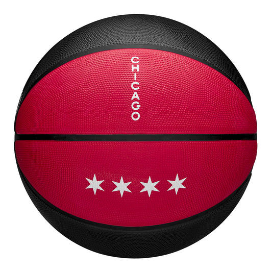 Chicago Bulls 2023-24 City Edition Full Size Collector Basketball - red and black - front view